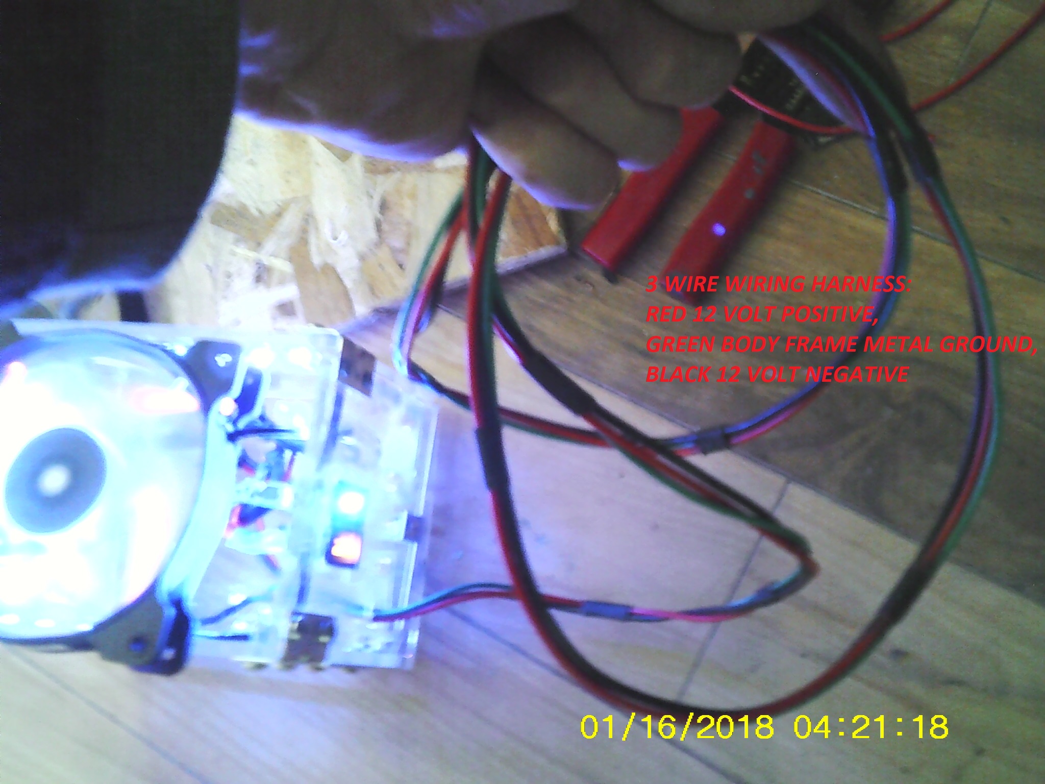 3 WIRE WIRING HARNESS WRITING ADDED TO POWER INVERTER WITH WIRE HARNESS IN MY HAND